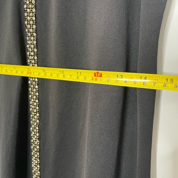 Vtg Dex Black Mini Dress with Silver Detailing - Picture 6 of 7